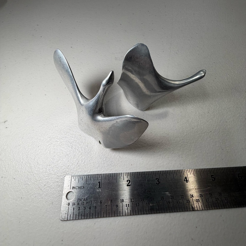 Hoselton Canada Aluminum Bird Sculptures Set of 2 Swan Goose‎ Mid Century Modern